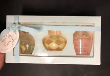 Gift Pk of 3 Tracy Porter Hand Painted Bud Vases #3288351 Sweet Pea Pattern, NIB picture