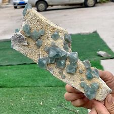 2.34LB Rare transparent green cubic fluorite mineral crystal sample picture