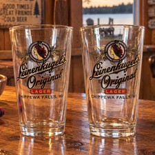 Leinenkugels Fish Series Pint Beer Glass (2)  Largemouth Bass Fishing Glasses picture