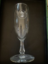 PLAYBOY CLUB CHAMPAGNE GLASS WITH FEMLIN PRINT DESIGN HUGH HEFNER BUNNY picture