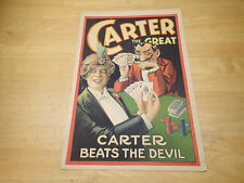 Carter The Great Beats The Devil Original Vintage Litho Poster Rough Survivor picture