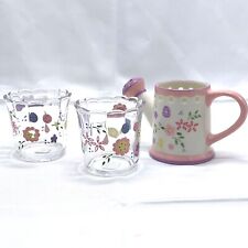 PartyLite Tea Light Candle Holders Spring Flowers Watering Can Easter Gift Set  picture