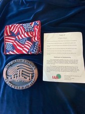 ** RARE FIRST RUN EDITION, QTY 1 ONLY** 9/11 WTC Commemorative Medallion w/COA. picture