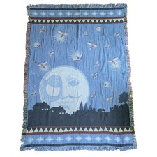 Vintage Celestial Blanket Moon Reversible Zodiac Astrology Whimsigoth Goth picture