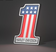 HARLEY DAVIDSON NUMBER ONE LED SIGN LIGHT BOX LARGE 13.25