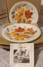2007 Longaberger Fall Foliage Leaves 8.75” Lunch Plate - Set of 4 NIB 2 avail picture