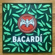 RARE Bat Bacardi Rum Rubber Bar Drink Mat Square LARGE Green Palm Leaves picture
