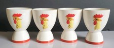 Lot of 4 Vintage 1961 Holt Howard MCM Rooster Chicken Egg Cup Holders Reversible picture