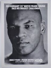 Mike Tyson vs Frank Bruno Vintage 1989 HBO Boxing Original Print Ad-8.5 x 11