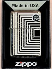 2019 Boxed Lines Design 49071 Black Ice Zippo Lighter NEW picture