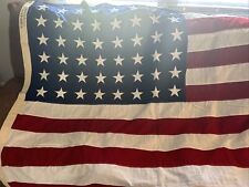 US 48 Star WWII ERA Burial Casket FLAG 5x9.5' Pace Co San Juan PUERTO RICO SEWN picture