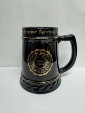 Vintage Syracuse University Beer Stein Mug Black Gold Founded 1870 Ceramic  picture