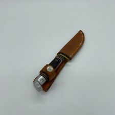 Vintage Western U.S.A. Fixed Blade Hunting Knife with Leather Sheath 7