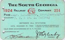 1924 SOUTH GEORGIA NASHVILLE ST LOUIS AGT LOW # 254 RAILROAD RAILWAY RR RY PASS picture