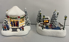 2023 & 2024 Thomas Kinkade Teleflora Christmas Skaters and Carolers Set of 2 picture