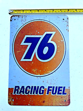 Union 76 Racing Fuel Oil Tin Sign Gasoline Lube Logo Pump Man Cave Petroleum Art picture