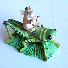 Rare Silvestri Original Charming Tails Mouse riding a Grasshopper Figurine picture