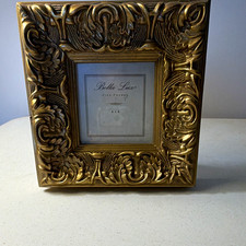 Bella Lux Fine Frames Ornate Baroque Floral Antique Gold Resin 4x4 Photo Frame picture