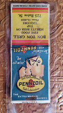 1930's  Pennzoil  Matchbook Match Cover picture
