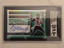 CJ Stroud 2023 RC Leaf Eclectic Valiant Rising Stock Autographs Prismatic Green picture