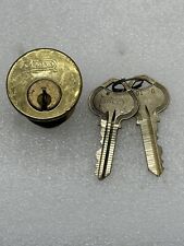 Vintage Russwin Cylinder Lock w/ 2 Keys Brass picture