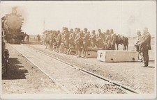 Pancho Villa Expedition Coffins 13th Cav. Train Columbus NM 1916 RPPC Postcard picture