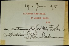 1895 Lawrence Alma-Tadema Signed Autograph – Rare Signature Dutch-British Artist picture