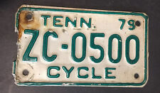 1979 TENNESSEE MOTORCYCLE LICENSE PLATE TN Tenn cycle Tennessee Vtg picture