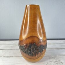 Vintage Burl Wood Hand Turned Vase 10.5” - MCM Mid Century picture