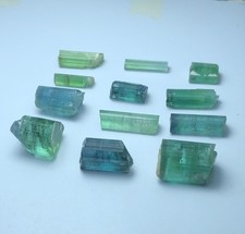 58 CT Natural Rough Blue & Green Tourmaline Crystal Origin Afghanistan 12 Pieces picture