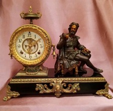 Antique C 1890s-1920s Ansonia ARION Figural Statue Mantle Clock  picture