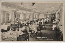 Cruise Ship RPPC R.M.S. Empress of Russia 1933 Postcard Dining Saloom picture