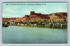 Castlerock WY-Wyoming, View From Green River Vintage Souvenir Postcard picture
