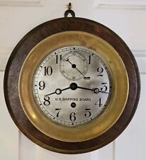 Antique 1916 CHELSEA WWI U.S. Shipping Board Nautical Brass Porthole Ship Clock picture