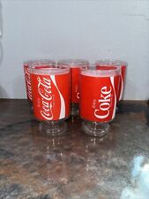 Vintage Coca-Cola X-Large 32 oz Pedestal Drinking Glasses- Set Of 5 picture