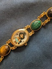 Vintage Disney Princess Jasmine Scarab Watch Bracelet Repair Craft TLC Untested picture