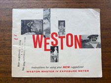 Vintage Weston Master IV Exposure Meter Instructions Booklet picture