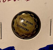 Dem Bums the Dodgers Rare Baseball Pinback Button Brooklyn New York 1930s Look picture
