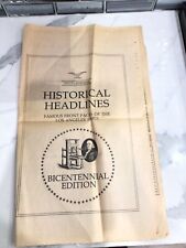 Vintage Los Angeles Times Presidential Historical Headlines Covers 1900's 6th ed picture