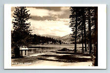 RPPC Postcard Hume Lake CA Resort View of Dock & Lake DOPS Real Photo picture