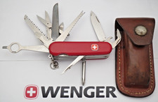 Vintage Wenger 85mm MONARCH Swiss Army Knife Red Cellidor with Sheath picture