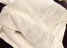 Antique 1900s Large French Homespun Linen Sheet White Work Monogram  B347 picture