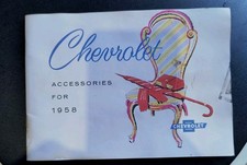1958 Chevrolet Car Accessories Sales Brochure 58 Chevy Impala Bel Air Corvette picture