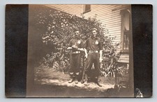 Vintage RPPC Two Baseball Players S Uniform Ready to Play BB Early 1900s picture
