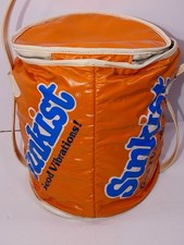 Vintage Sunkist Good Vibrations Orange Soda Promotional Vinyl Cooler 1970s READ picture