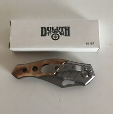Duluth Trading pocket knife BURL 69187 brown handle picture