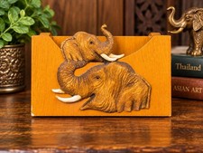 Vintage Thai Elephant Mini Letter Card Holder Chiang Mai Thailand Inthanon picture