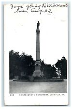 1909 Confederate Monument Louisville KY Kentucky Early Postcard picture