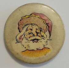 Vintage Santa Claus Christmas Button Pin Very Rare picture
