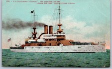K35/ U.S. Navy Ship Postcard c1910 Battleship Illinois Great White Fleet 475 picture